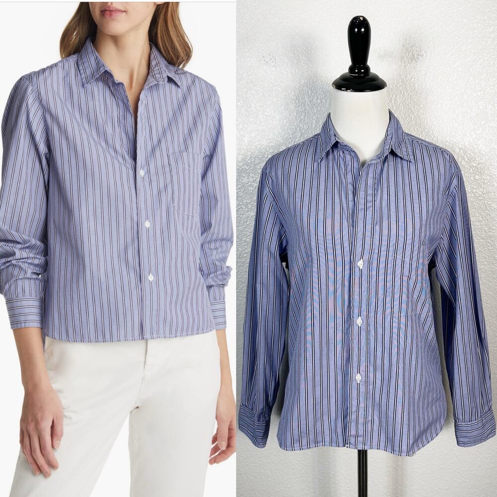 Frank & Eileen Womens SIlvio Untuckable Button-Up Striped Shirt Size Small - Picture 14 of 14